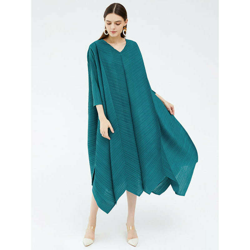 womens-34-sleeve-v-neck-irregular-hem-dresssmiling-maria---everything-for-women-34683105