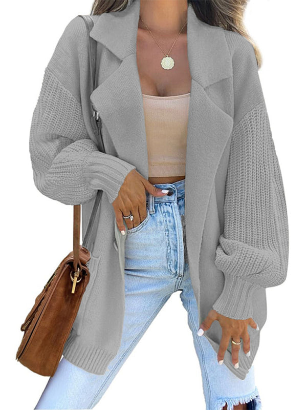 Suit Collar Knit Cardigan Jacket – Smiling Maria