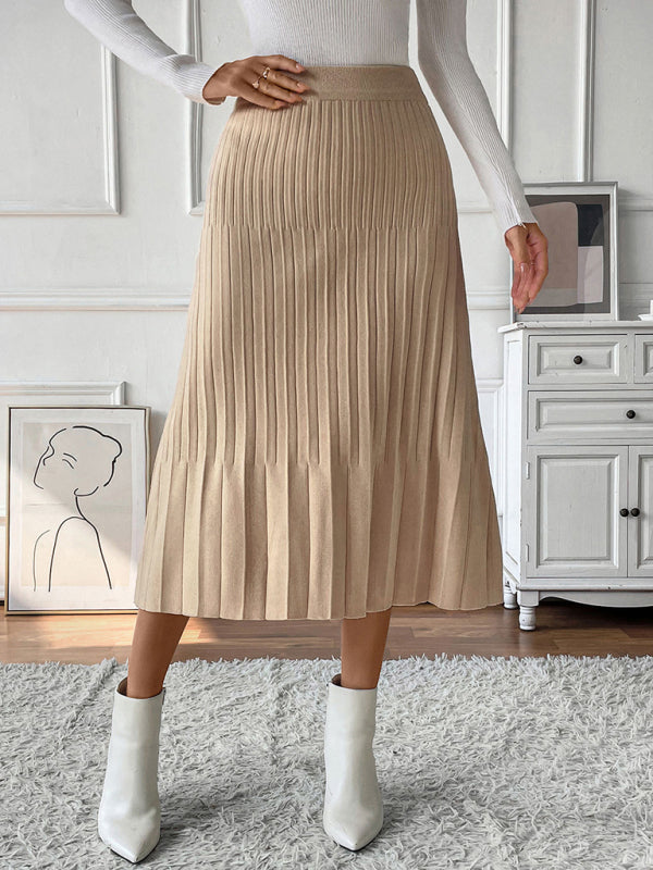 Pleated Knit Midi Skirt – Smiling Maria