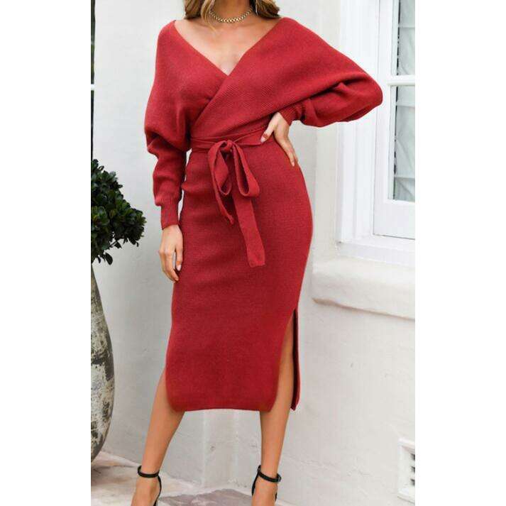 womens-knit-v-neck-slim-sweater-dresssmiling-maria---everything-for-women-34670775