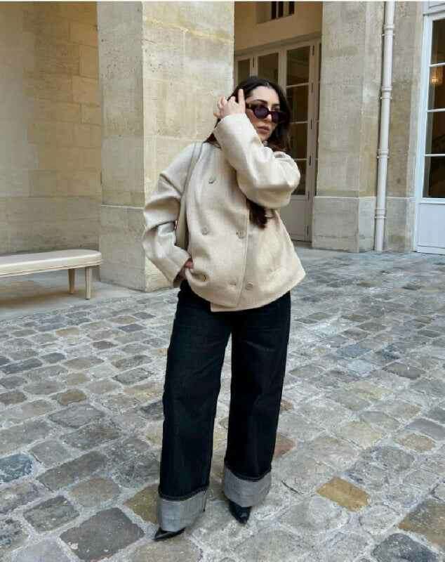 stand-collar-double-breasted-short-coat-34837992