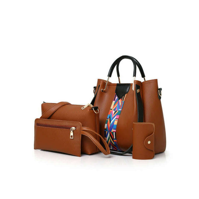 4-piece-pu-leather-shoulder-bucket-bag-setsmiling-maria---everything-for-women-34710098