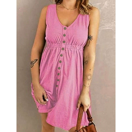 casual-v-neck-sleeveless-a-line-dress-–-button-front-stretch-waistsmiling-maria---everything-for-women-34657414