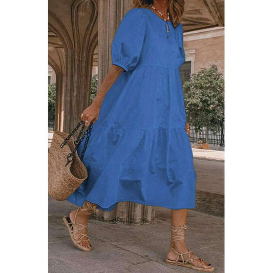 linen-puff-sleeve-babydoll-midi-dress-–-round-neck-high-waist-cottonsmiling-maria---everything-for-women-34657468