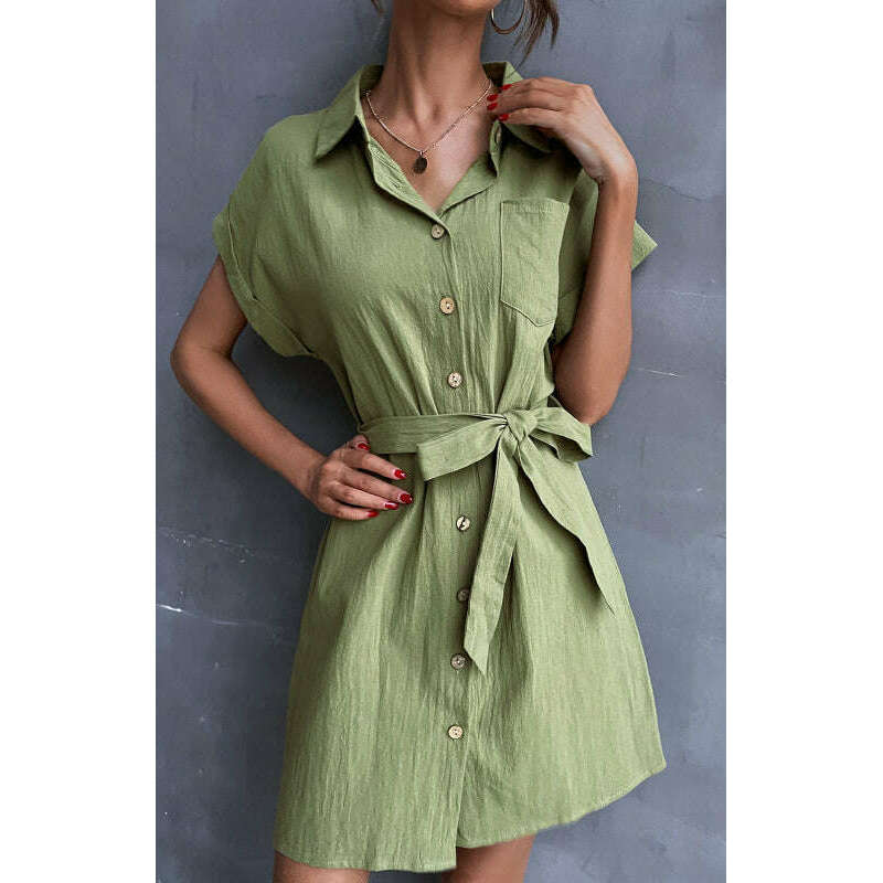 green-cotton-linen-shirt-dress-–-short-sleeve-tie-waistsmiling-maria---everything-for-women-34671125
