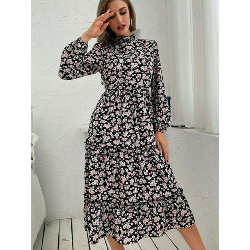 mid-length-turtleneck-pleated-dress-–-random-print-long-sleevessmiling-maria---everything-for-women-34657411
