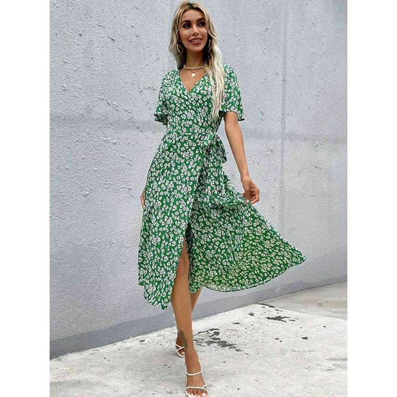 womens-green-western-slim-fit-print-dresssmiling-maria---everything-for-women-34670014