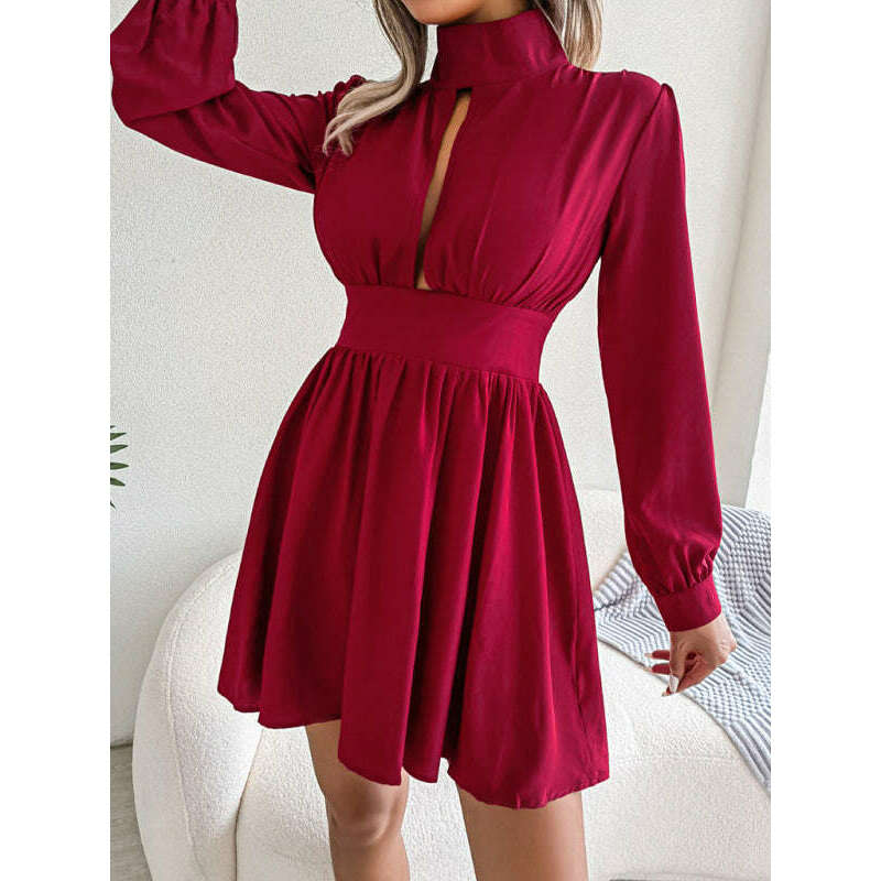 hollow-waist-swing-dress-for-women-–-long-sleeve-elegant-flowy-fitsmiling-maria---everything-for-women-34657229