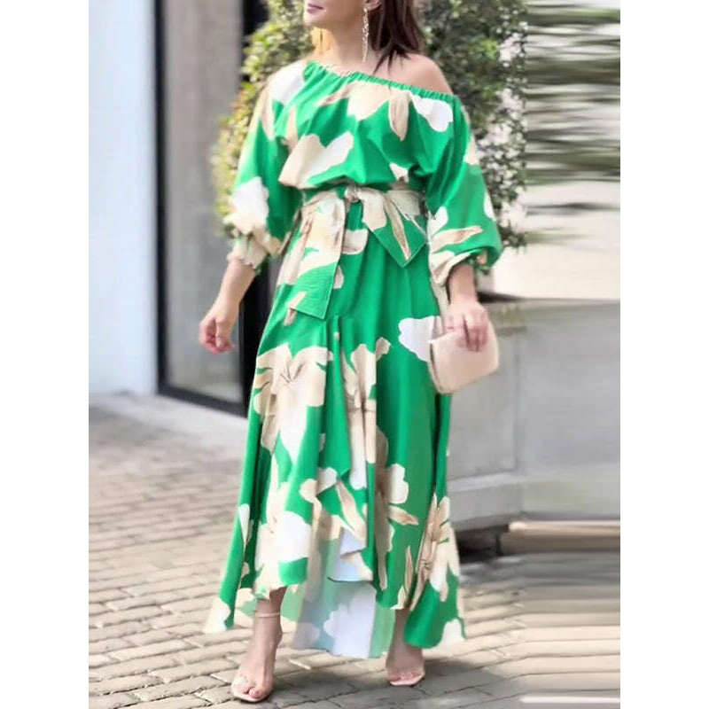 elegant-lantern-sleeve-maxi-dress-–-printed-three-quarter-sleeves-greensmiling-maria---everything-for-women-34663059