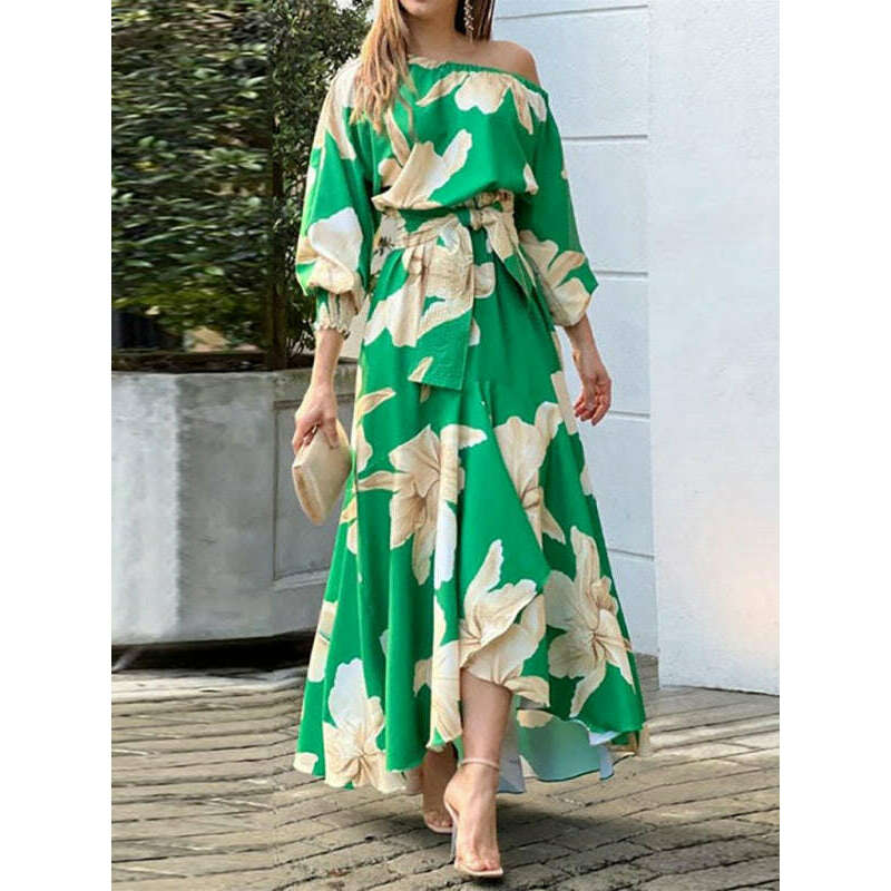 elegant-lantern-sleeve-maxi-dress-–-printed-three-quarter-sleeves-greensmiling-maria---everything-for-women-34663056