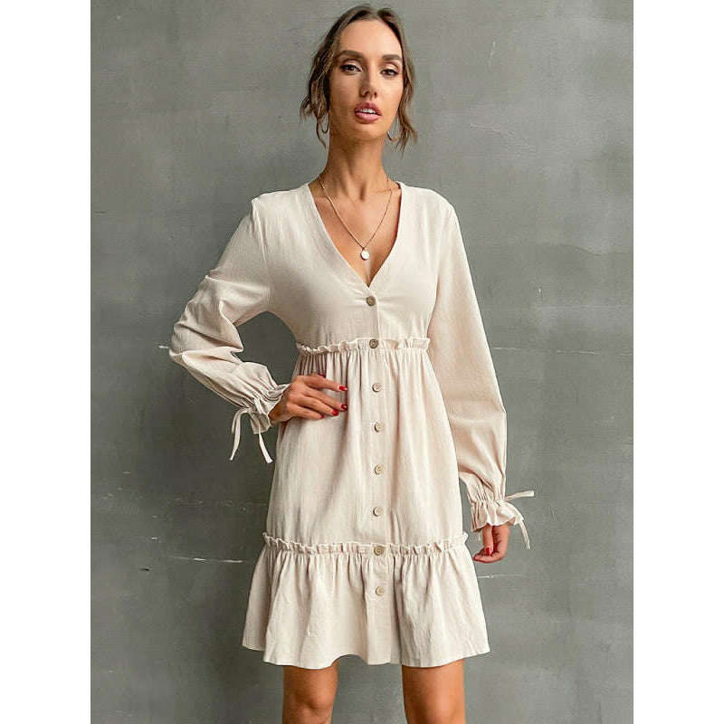 womens-v-neck-long-sleeve-ruffle-hem-dresssmiling-maria---everything-for-women-34670964
