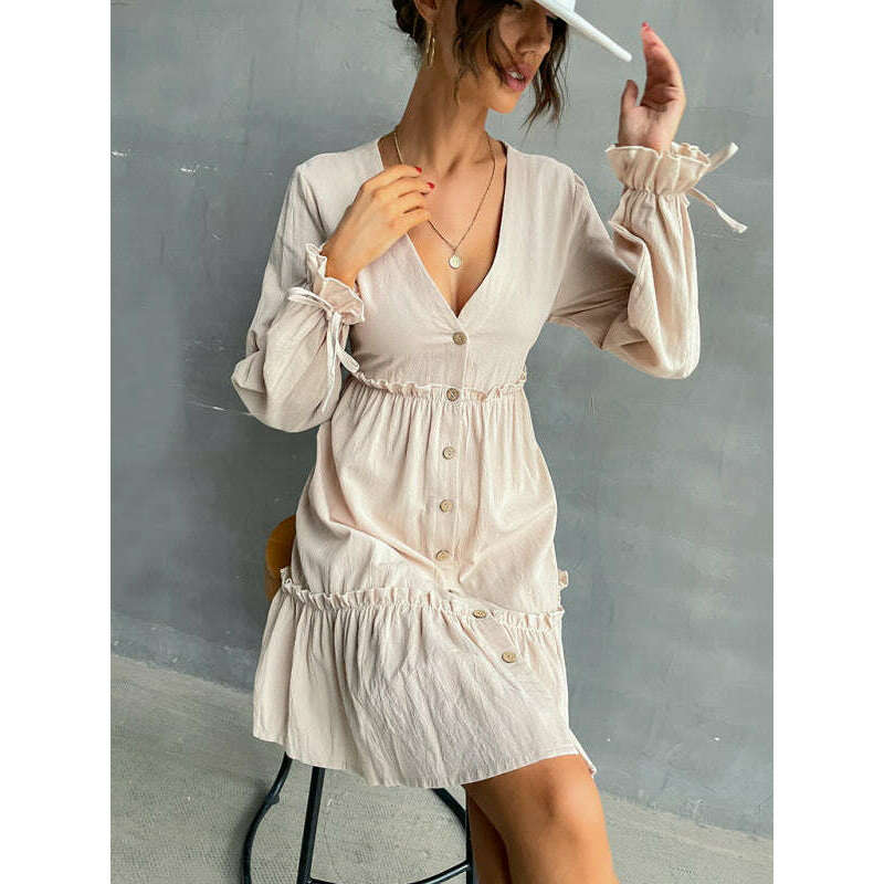 womens-v-neck-long-sleeve-ruffle-hem-dresssmiling-maria---everything-for-women-34670965