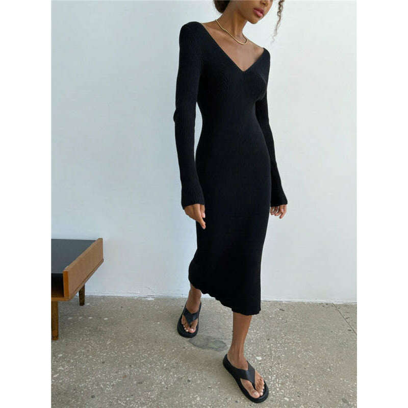 slim-knit-long-sleeve-v-neck-dresssmiling-maria---everything-for-women-34685247