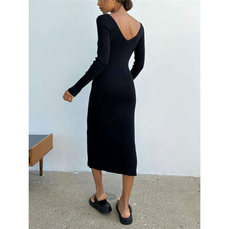 slim-knit-long-sleeve-v-neck-dresssmiling-maria---everything-for-women-34685243