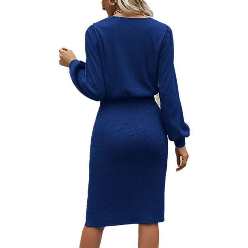 knit-lantern-sleeve-waist-cinched-midi-dress-with-side-slit-–-cotton-blendsmiling-maria---everything-for-women-34657562