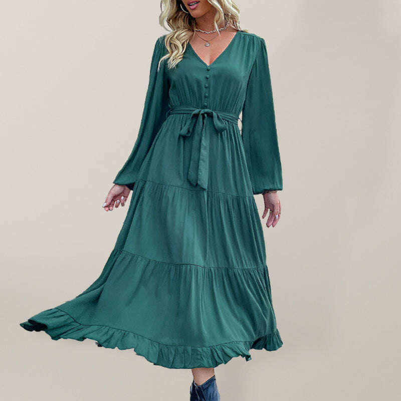 woven-v-neck-pleated-midi-dress-–-romantic-high-waist-with-lantern-sleevessmiling-maria---everything-for-women-34655639