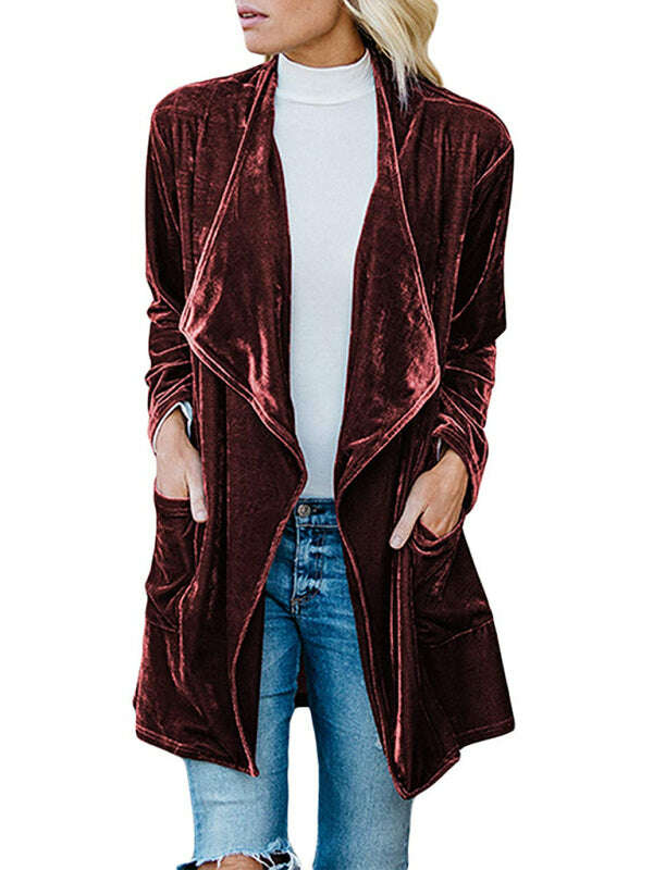 womens-gold-velvet-mid-length-trench-coat-34821653