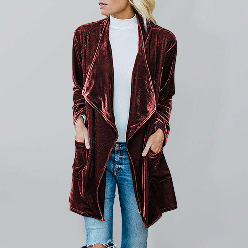 womens-gold-velvet-mid-length-trench-coat-34821654
