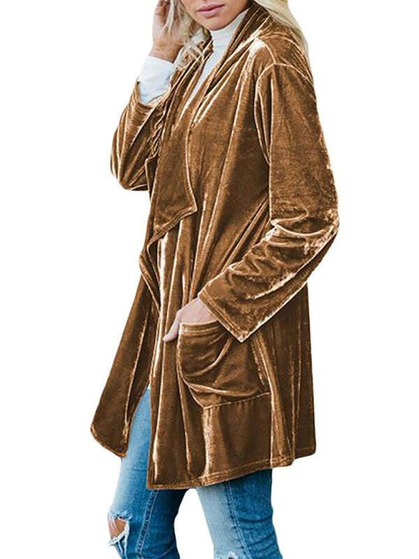womens-gold-velvet-mid-length-trench-coat-34821655
