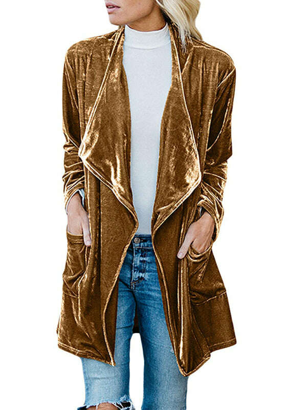 womens-gold-velvet-mid-length-trench-coat-34821656