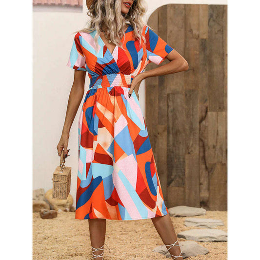 geometric-print-vacation-midi-dress-–-v-neck-lightweight-spring-readysmiling-maria---everything-for-women-34661192
