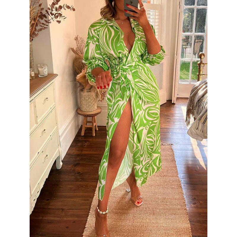 printed-lantern-sleeve-v-neck-midi-dress-with-tie-slit-contrast-colorsmiling-maria---everything-for-women-34664474