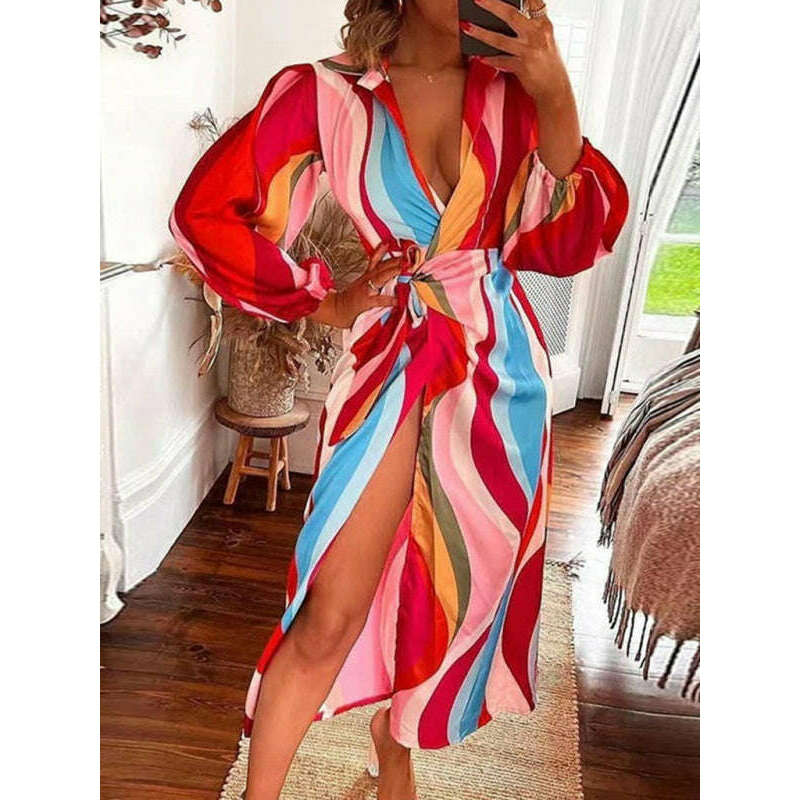 printed-lantern-sleeve-v-neck-midi-dress-with-tie-slit-contrast-colorsmiling-maria---everything-for-women-34664489