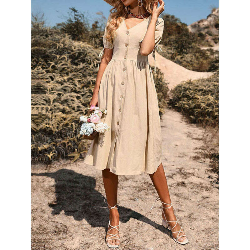 woven-v-neck-a-line-short-sleeve-dress-–-button-front-high-waistsmiling-maria---everything-for-women-34654790