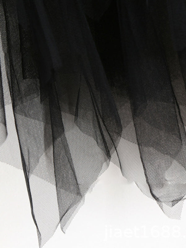 Saia Midi de Cintura Alta com Recortes em Malha