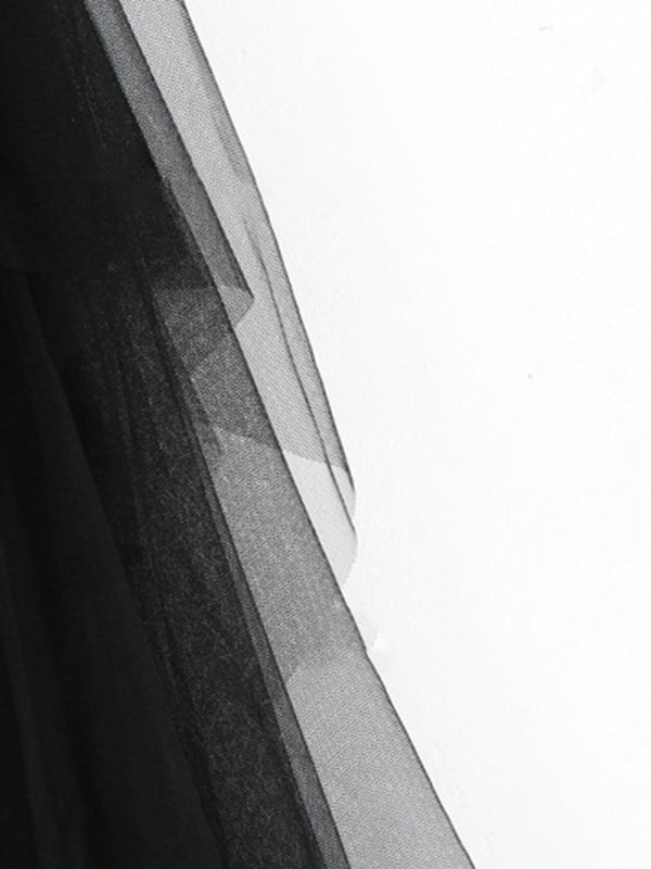 Saia Midi de Cintura Alta com Recortes em Malha