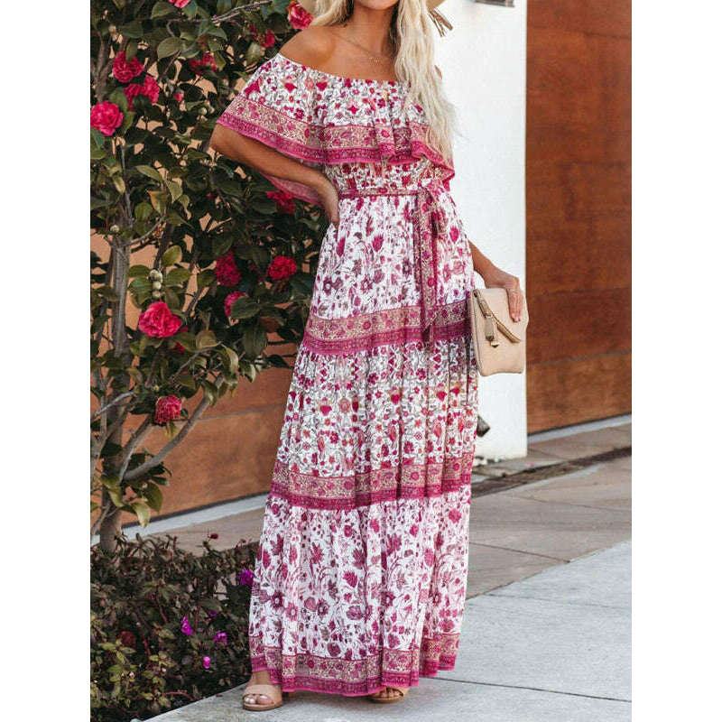 one-shoulder-printed-long-swing-dresssmiling-maria---everything-for-women-34669154