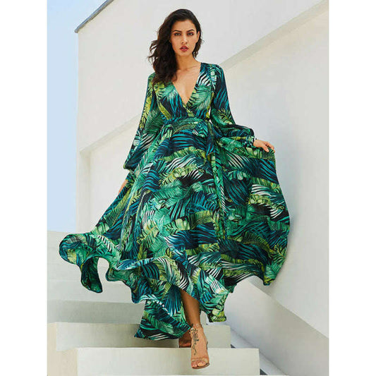 leaf-print-lantern-sleeve-v-neck-swing-dress-–-lightweight-flowy-fitsmiling-maria---everything-for-women-34661744