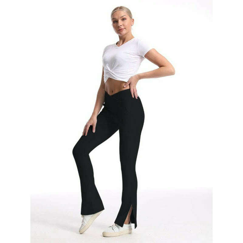 high-waist-slit-flare-sports-trouserssmiling-maria---everything-for-women-34687658