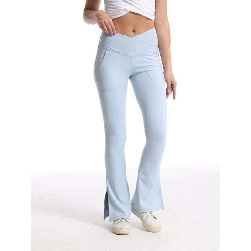 high-waist-slit-flare-sports-trouserssmiling-maria---everything-for-women-34687657