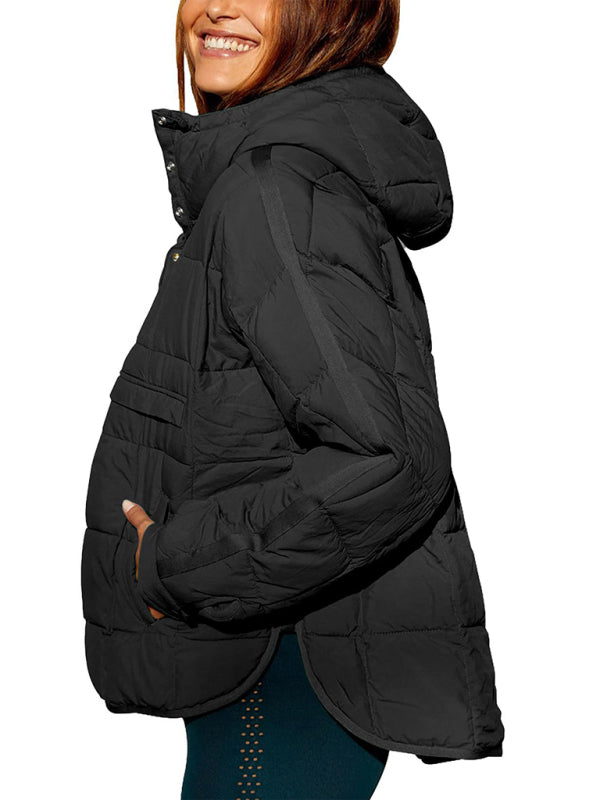 Foldable Hooded Cotton Padded Pullover Jacket