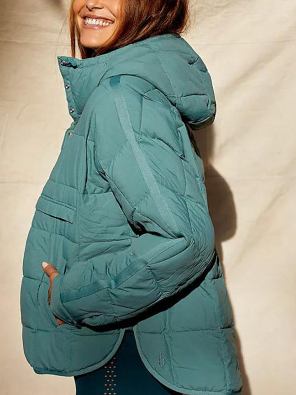 Foldable Hooded Cotton Padded Pullover Jacket