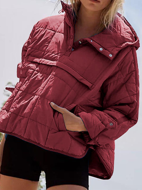 Foldable Hooded Cotton Padded Pullover Jacket