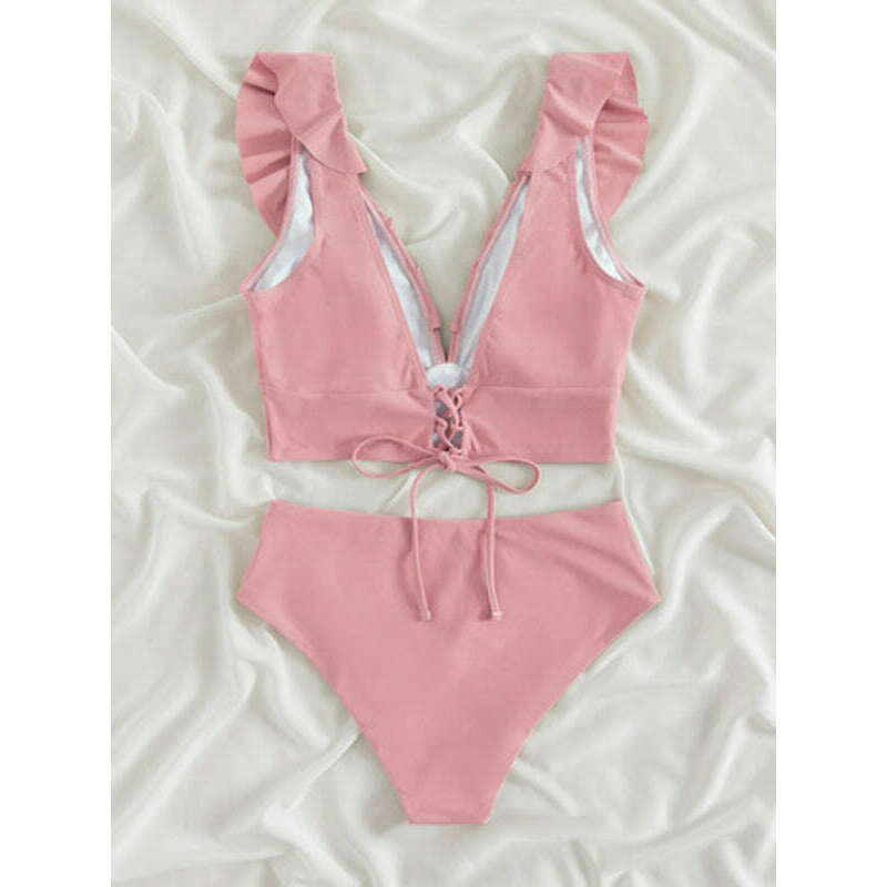 lace-ruffled-v-neck-bikini-set-–-high-waisted-split-detail-nylon-knitsmiling-maria---everything-for-women-34641514