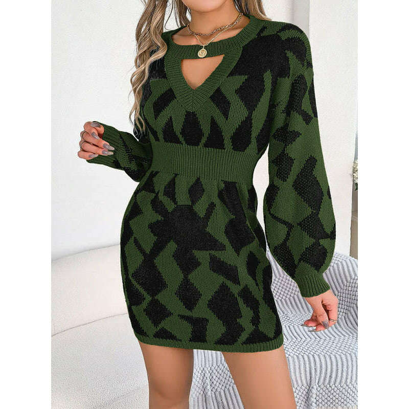 colorblock-knit-sweater-dress-with-lantern-sleevessmiling-maria---everything-for-women-34685193