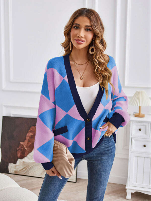 womens-geometric-v-neck-knit-cardigan-34820921
