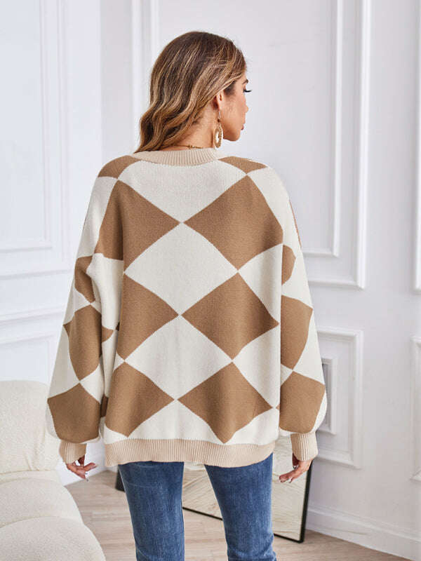 womens-geometric-v-neck-knit-cardigan-34820919