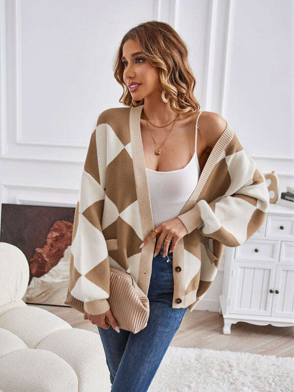 womens-geometric-v-neck-knit-cardigan-34820915