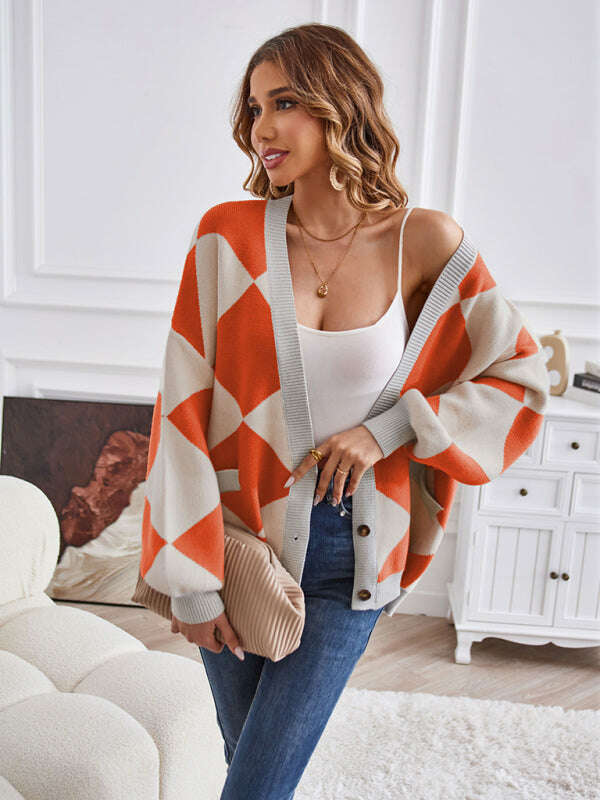 womens-geometric-v-neck-knit-cardigan-34820937