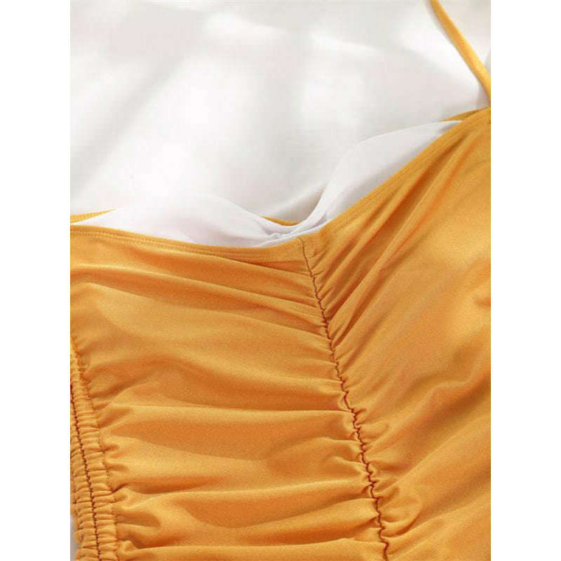 new-drawstring-one-piece-swimsuit-solid-color-pleated-sexy-suspender-bikinismiling-maria---everything-for-women-34642563