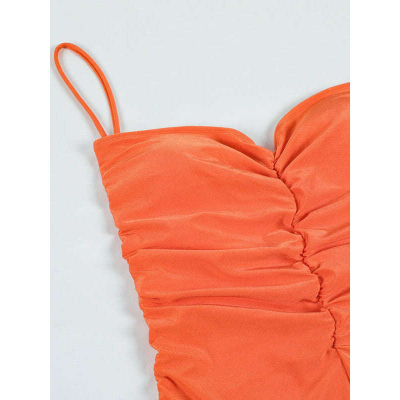 new-drawstring-one-piece-swimsuit-solid-color-pleated-sexy-suspender-bikinismiling-maria---everything-for-women-34642572