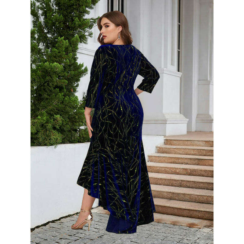 velvet-mermaid-high-low-maxi-dress-–-34-sleevesmiling-maria---everything-for-women-34683012