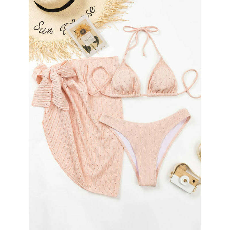 textured-lace-up-three-piece-bikini-set-–-boho-style-with-long-sleeve-cover-upsmiling-maria---everything-for-women-34639631