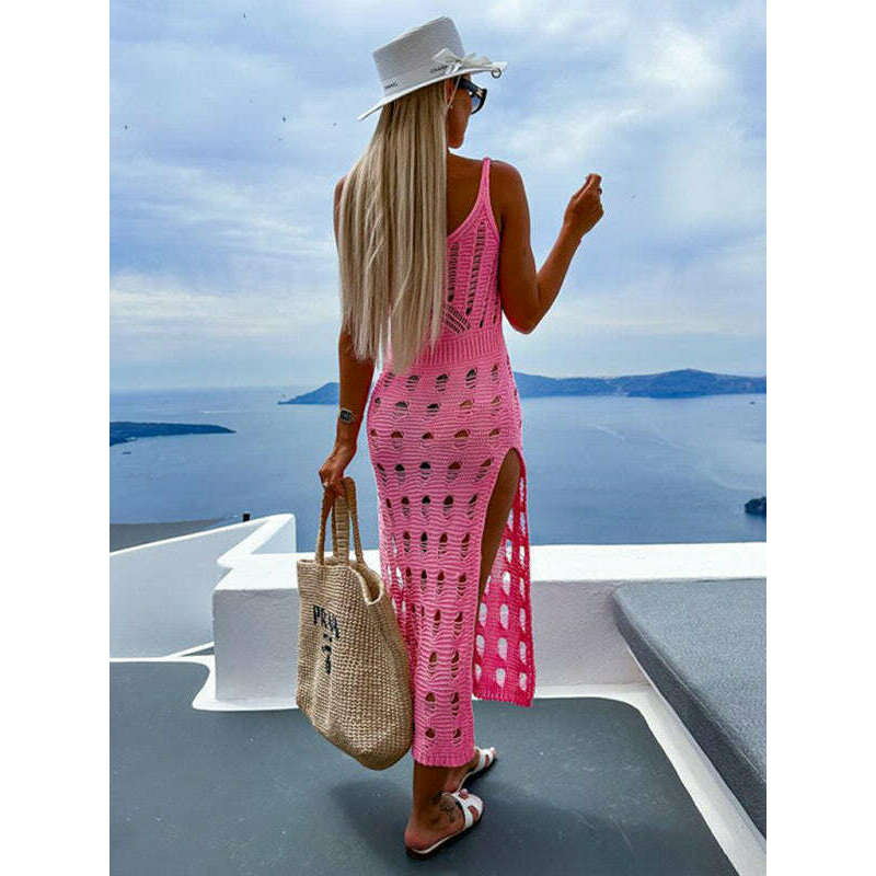 knitted-v-neck-hollow-out-slit-dress-–-slim-fit-spring-summer-stylesmiling-maria---everything-for-women-34643444