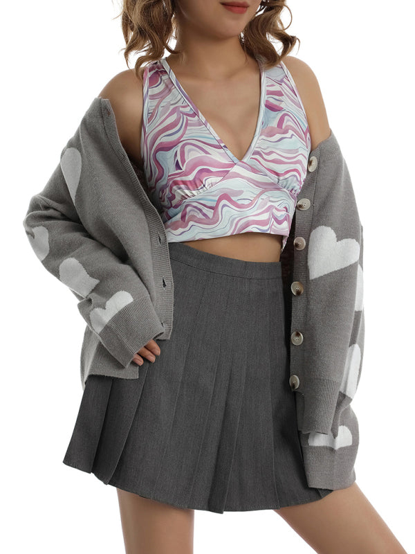 Camisola de Malha com Botões em Forma de Coração