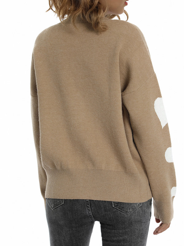 Camisola de Malha com Botões em Forma de Coração